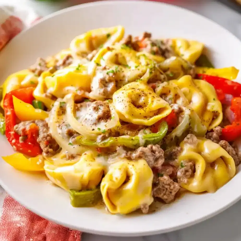 Crock Pot Cheesesteak Tortellini: Hearty Comfort Food for Busy Nights