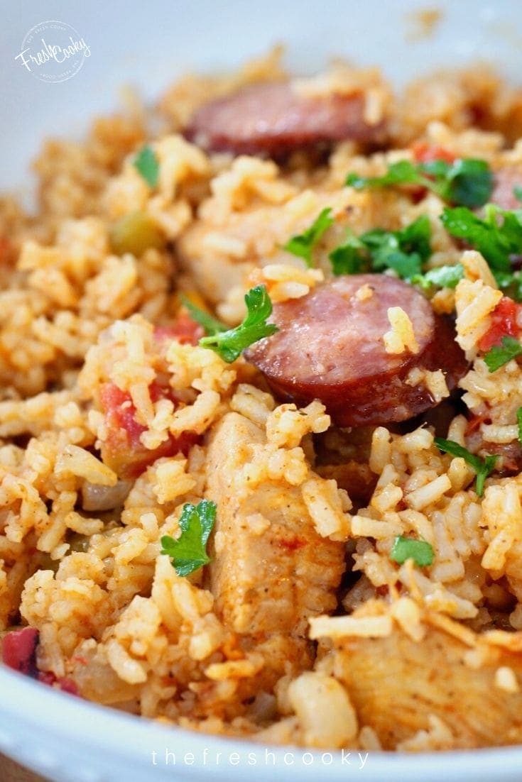 Instant Pot Jambalaya with Smoky Sausage, Chicken, and Fire-Roasted Tomatoes