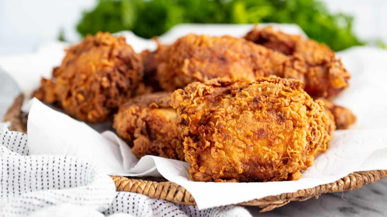 Crispy Fried Chicken with Buttermilk Brine and Cornstarch Crust