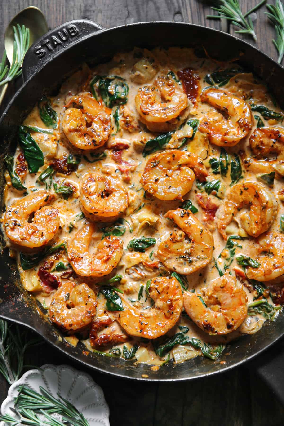 Creamy Tuscan Shrimp with Spinach, Artichokes, and Sun-Dried Tomatoes