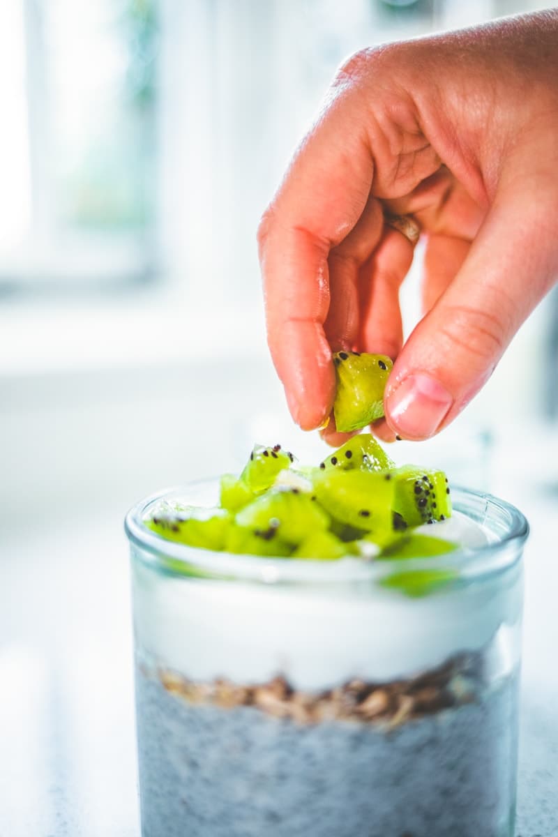 Kiwi & Coconut Chia Pudding with Creamy Coconut Yoghurt