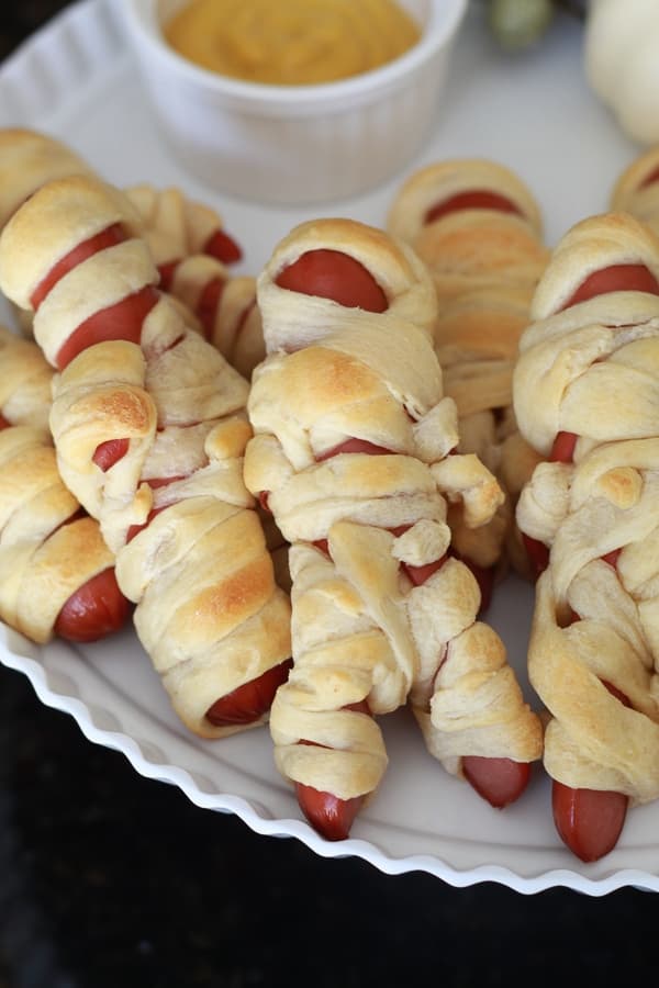 Easy Mummy Hot Dogs With Crescent Dough Arms and Legs