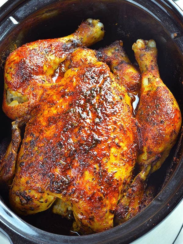 Slow Cooker Rotisserie Chicken with Smoky Paprika Seasoning