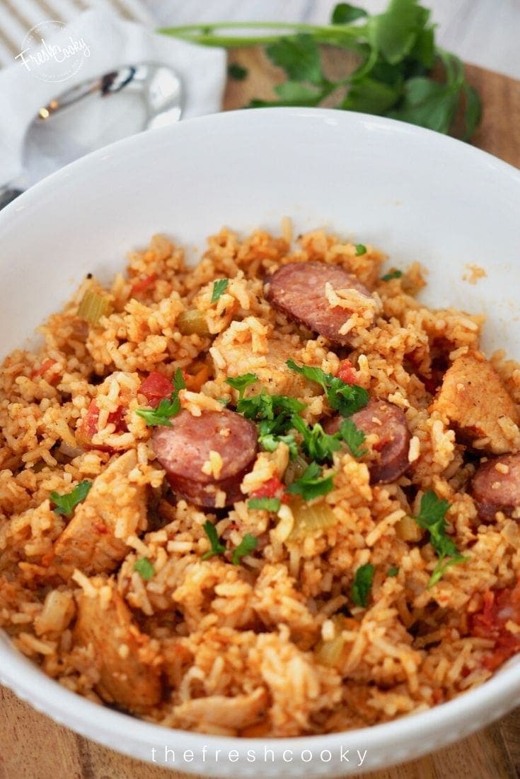 Instant Pot Jambalaya with Smoky Sausage, Chicken, and Fire-Roasted Tomatoes