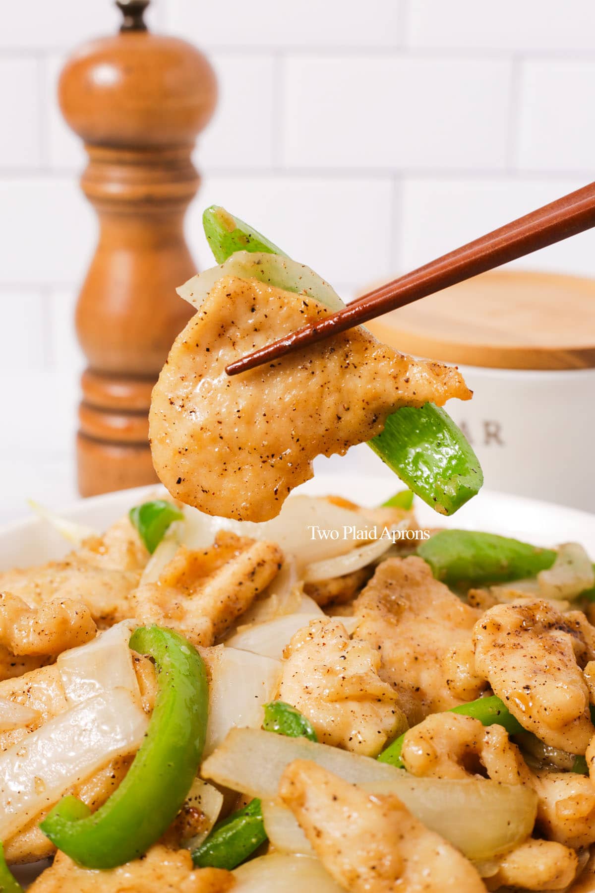 Black Pepper Chicken with Tender Chicken Breast and Crisp Bell Peppers