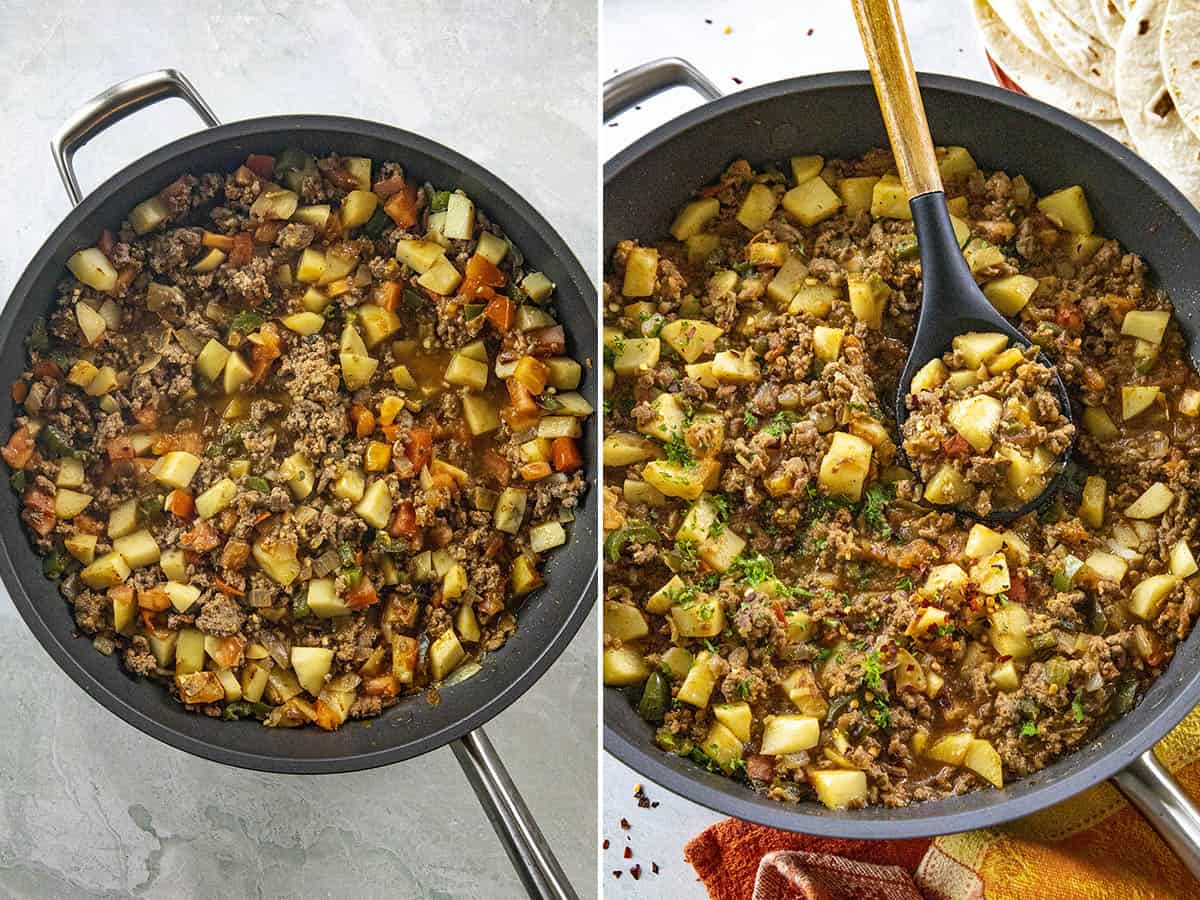 Mexican Picadillo with Ground Beef, Potatoes, and Jalapeños