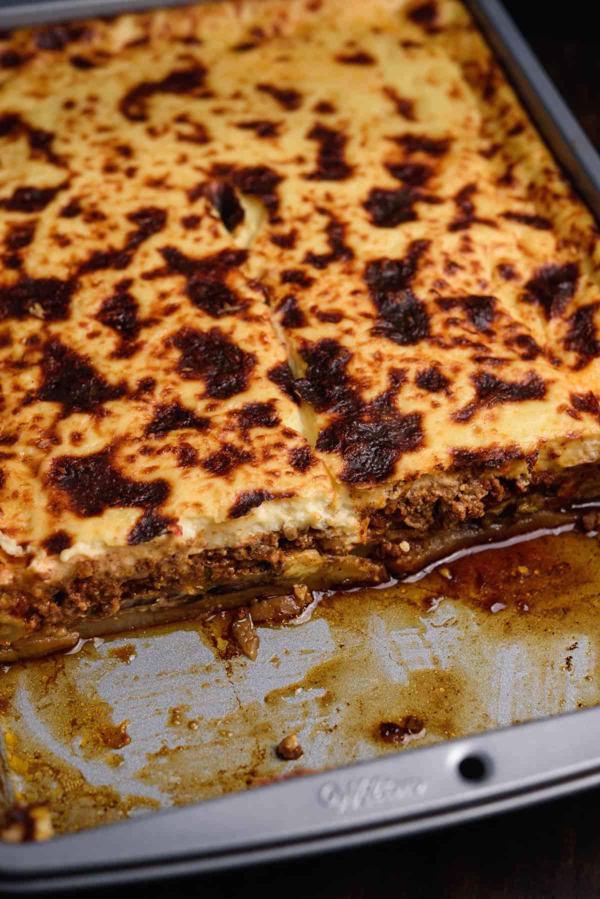 Greek Moussaka with Fried Vegetables and Golden Béchamel