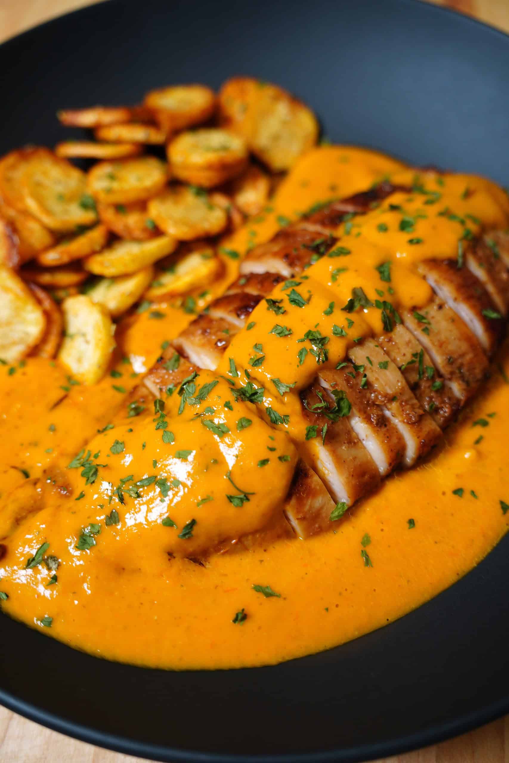 Creamy Tomato Chicken Breast with Roasted Cherry Tomato Sauce
