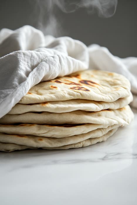 Cottage Cheese Flatbread with Soft Centers and Golden Toasted Spots