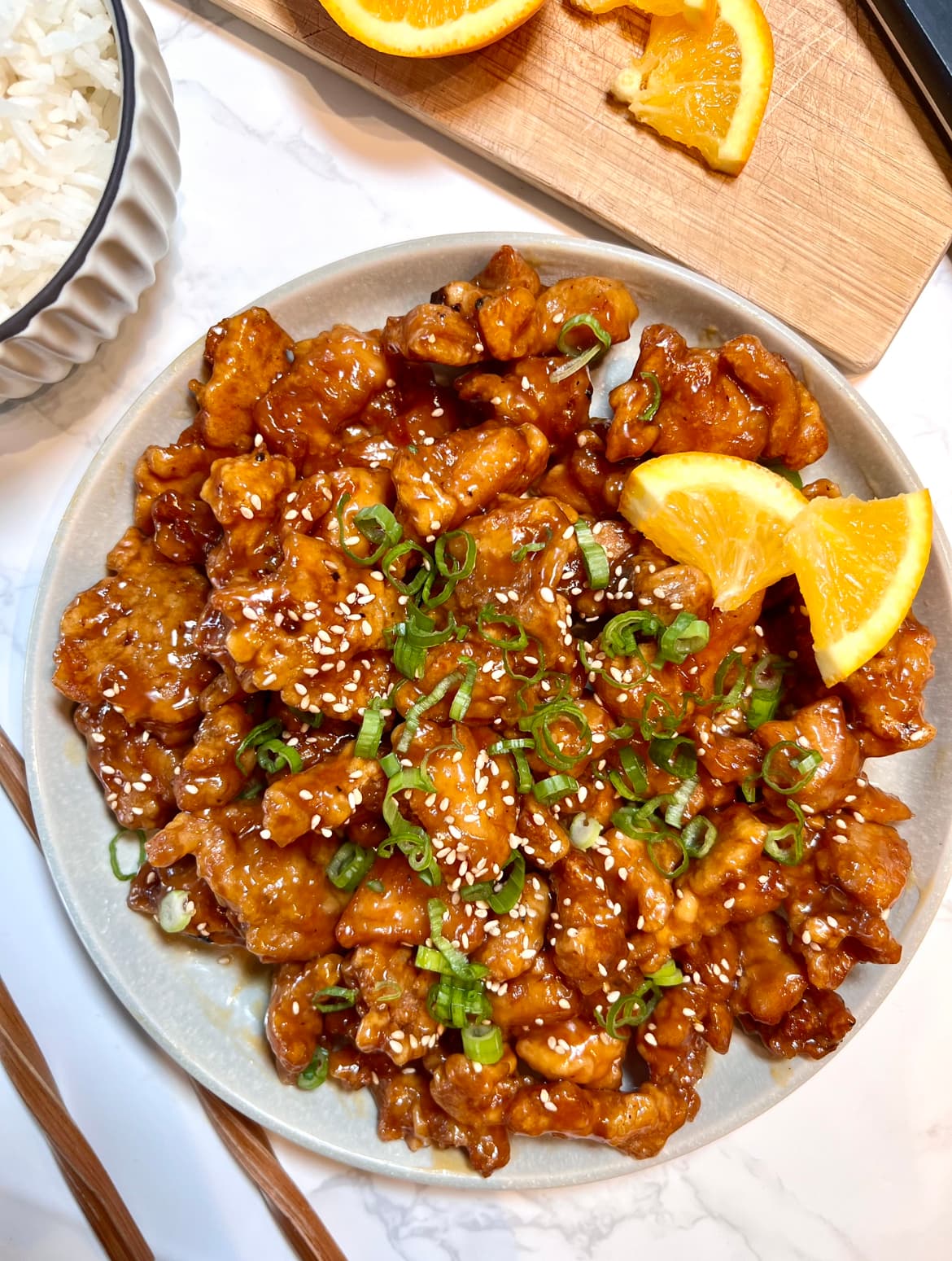 Orange Chicken with Crisp Double-Fried Chicken and Fresh Orange Sauce
