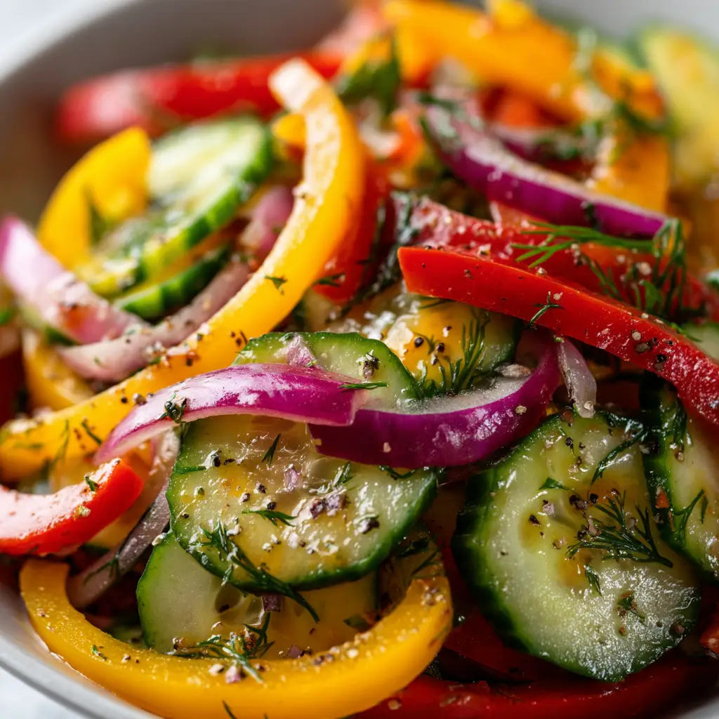Cucumber Sweet Pepper Salad With Zesty Vinaigrette