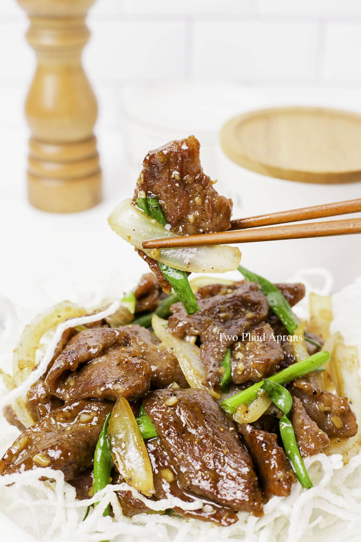Mongolian Beef with Caramelized Soy Sauce and Green Onions
