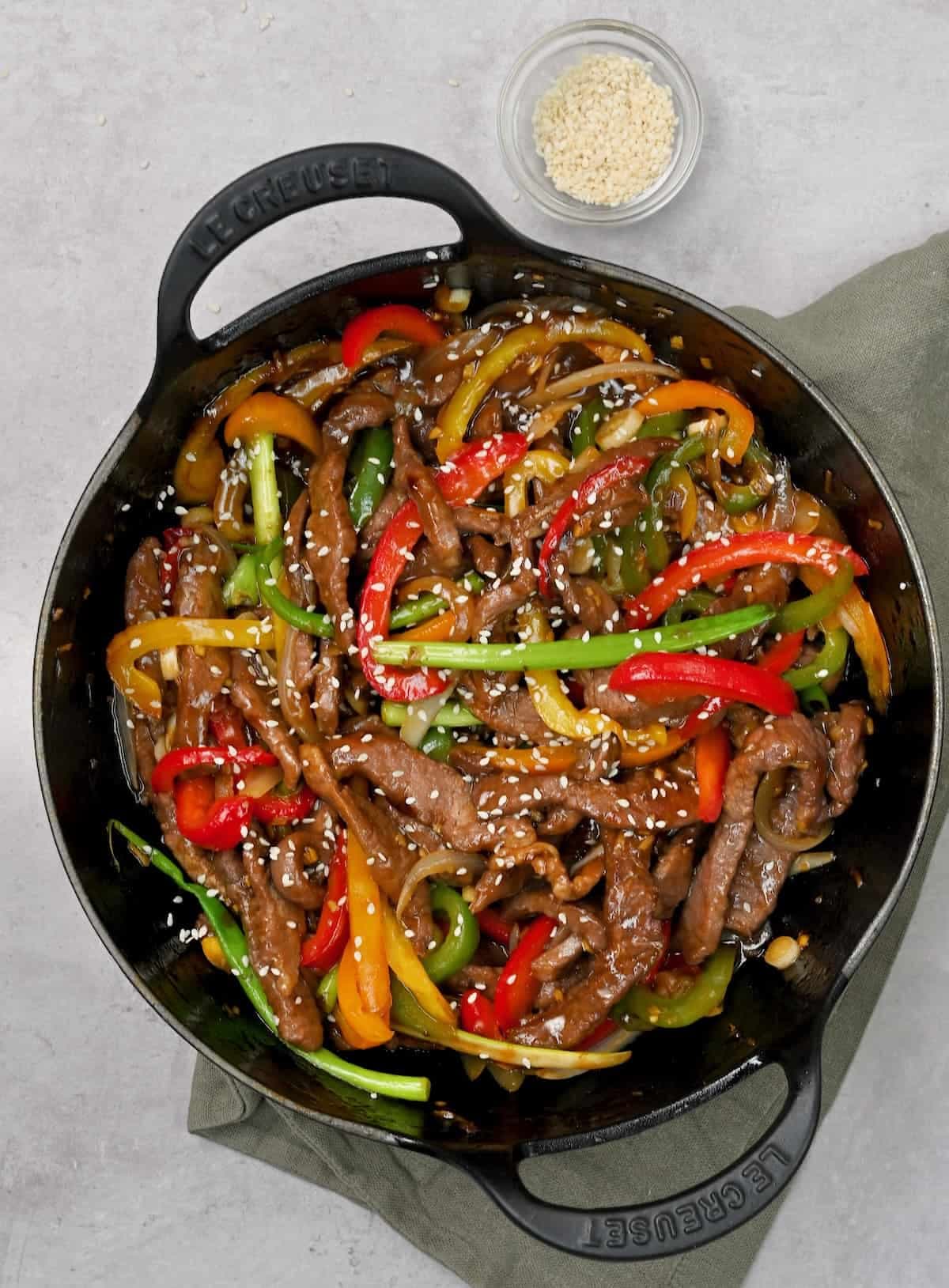 Beef Stir Fry with Glossy Tangy Savory Sauce