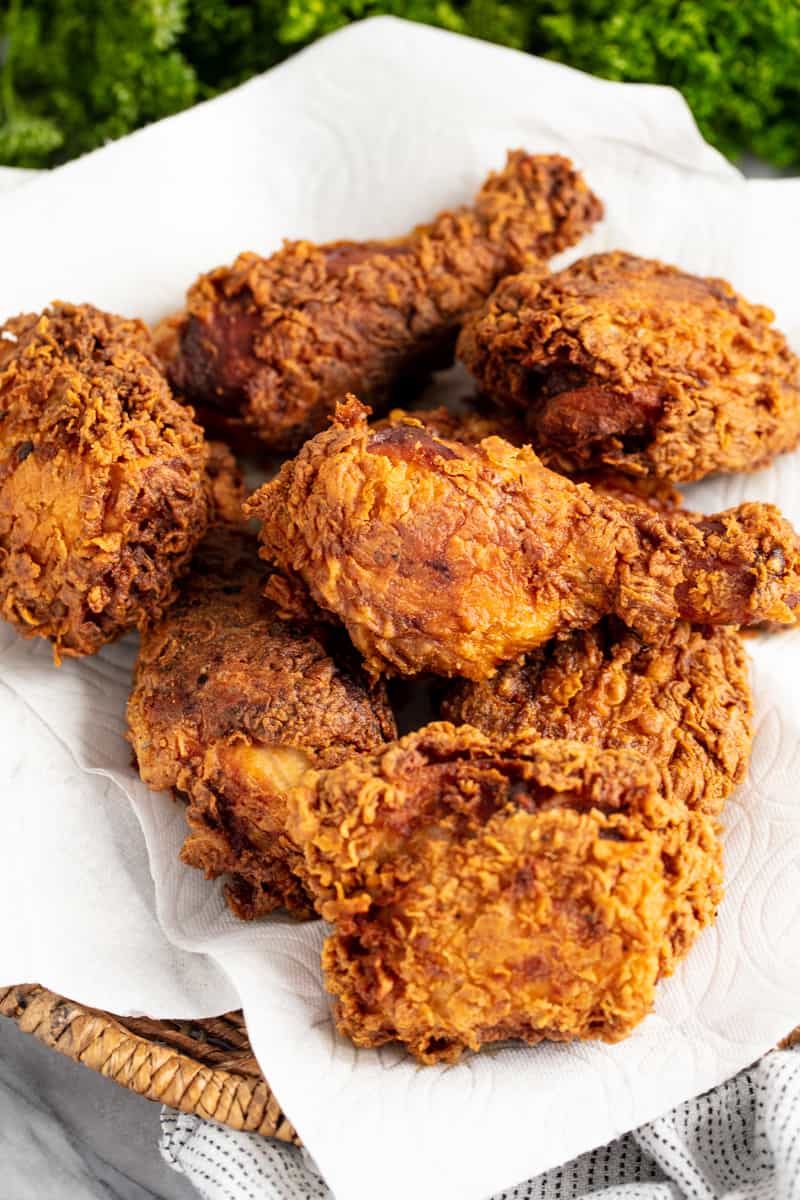 Crispy Fried Chicken with Buttermilk Brine and Cornstarch Crust