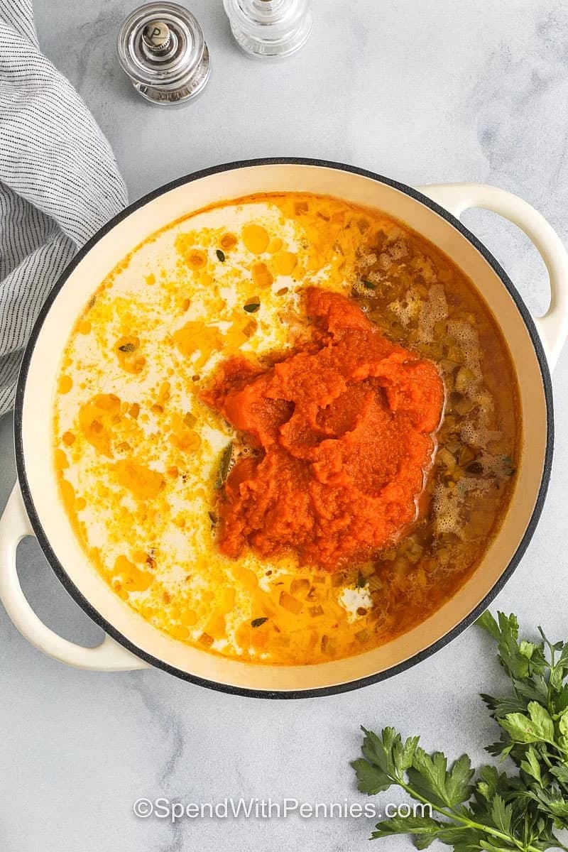 Creamy Pumpkin Soup With Smoky Bacon and Crunchy Croutons