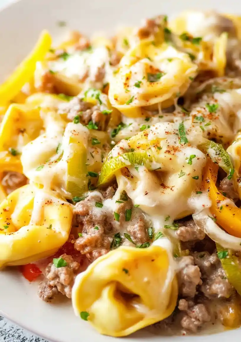 Crock Pot Cheesesteak Tortellini: Hearty Comfort Food for Busy Nights