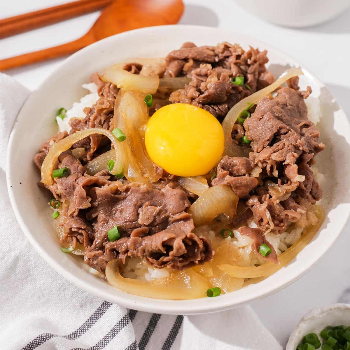 Gyudon: Japanese Beef Bowl with Sweet-Savory Onion Sauce