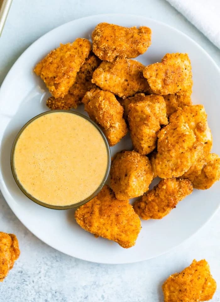 Healthy Baked Chicken Nuggets with Crispy Almond Flour Breading