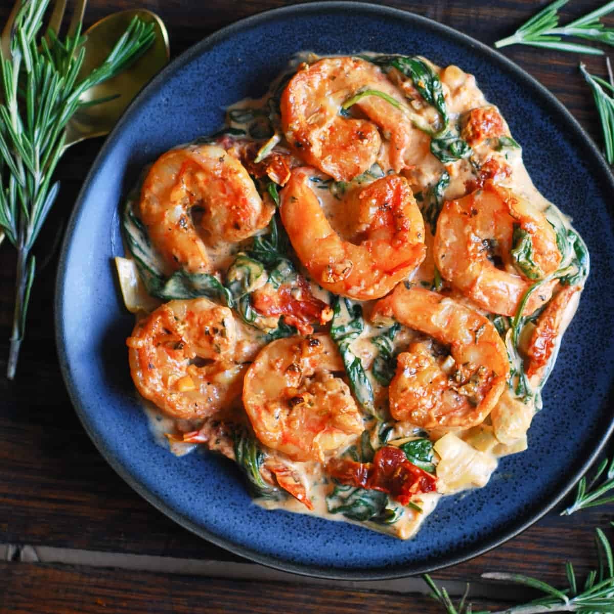 Creamy Tuscan Shrimp with Spinach, Artichokes, and Sun-Dried Tomatoes