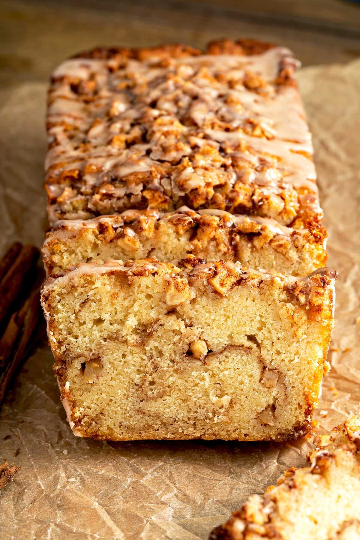 Cinnamon Apple Bread with Brown Sugar Swirl and Cinnamon Glaze