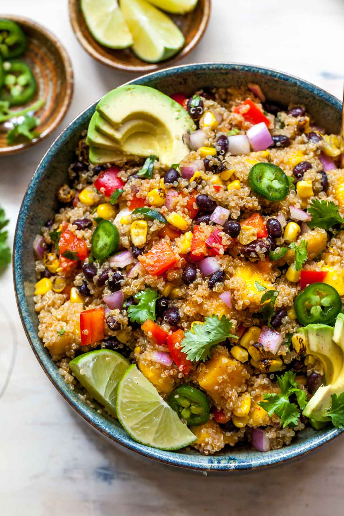 Fiesta Mango Quinoa Salad with Black Beans and Chili-Lime Dressing