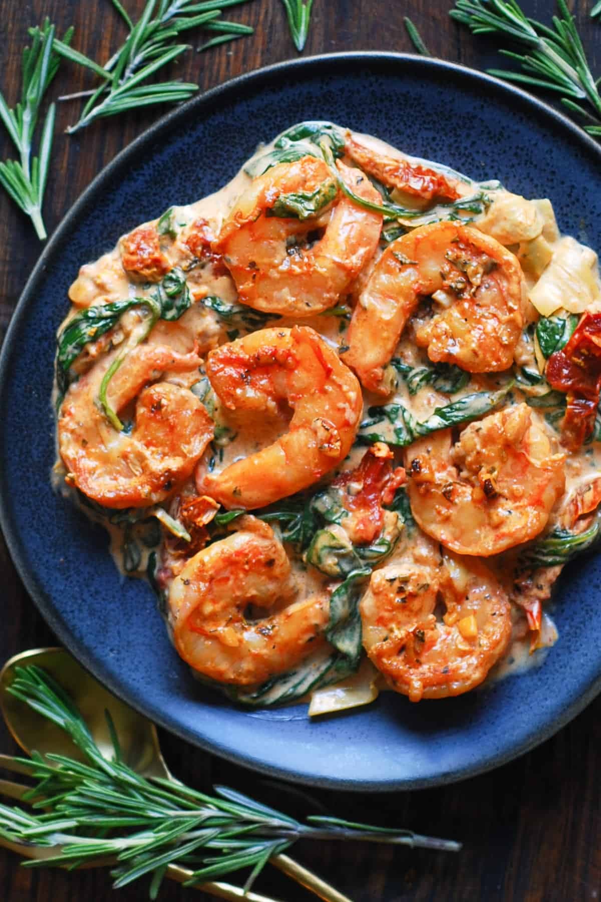 Creamy Tuscan Shrimp with Spinach, Artichokes, and Sun-Dried Tomatoes