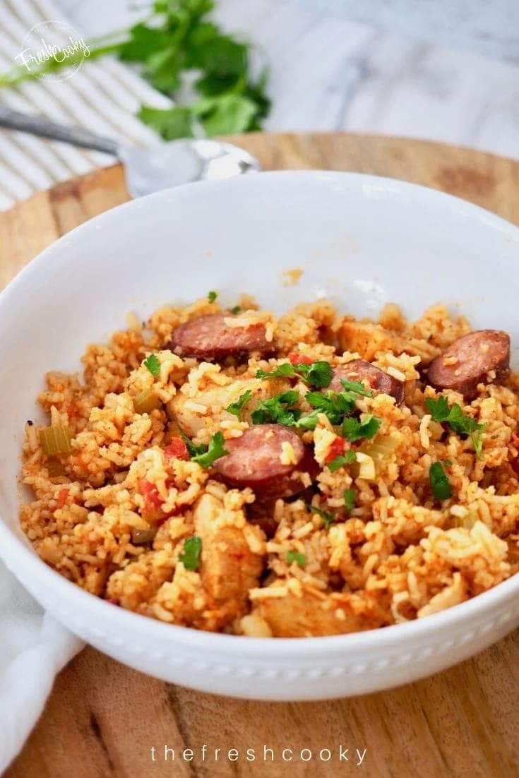 Instant Pot Jambalaya with Smoky Sausage, Chicken, and Fire-Roasted Tomatoes