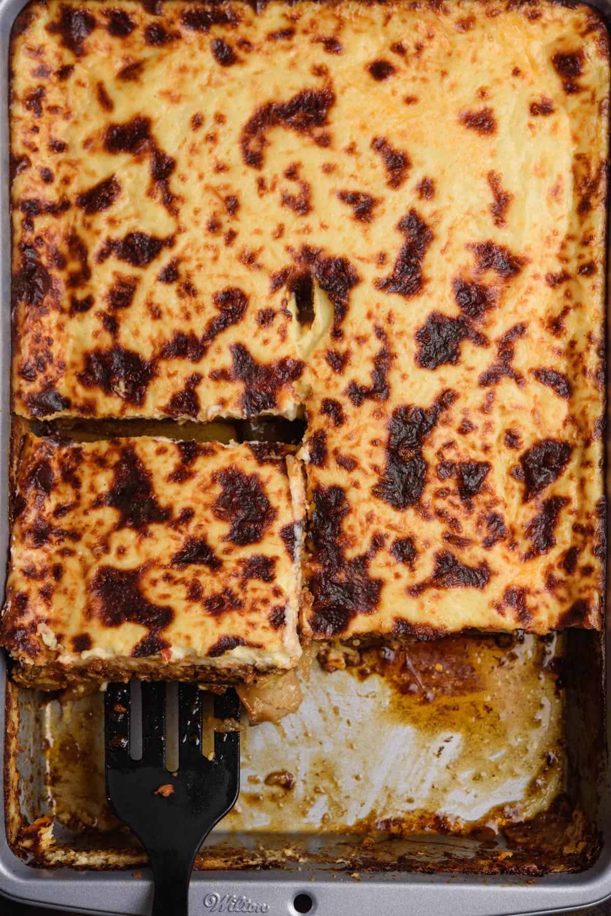 Greek Moussaka with Fried Vegetables and Golden Béchamel