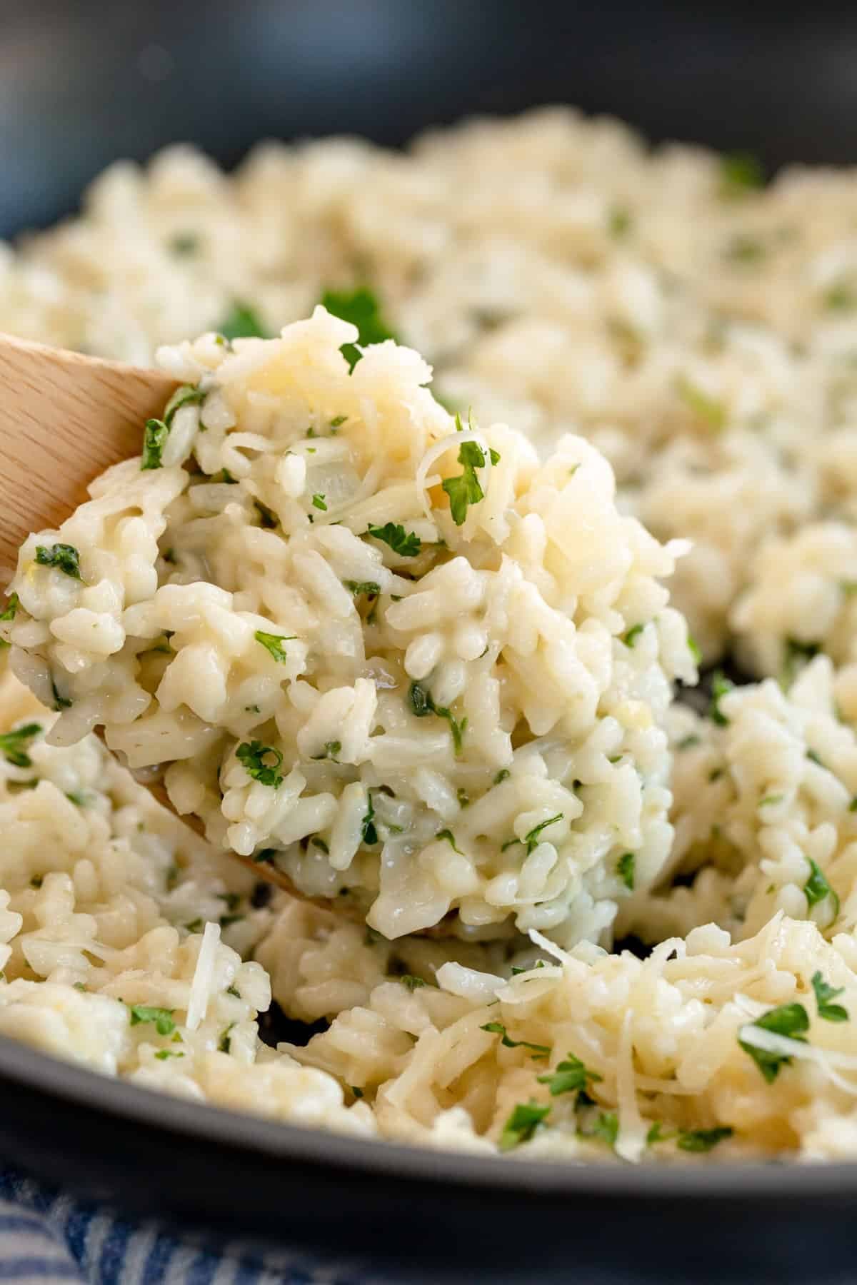 Garlic Parmesan Risotto with Freshly Grated Parmesan and Garlic