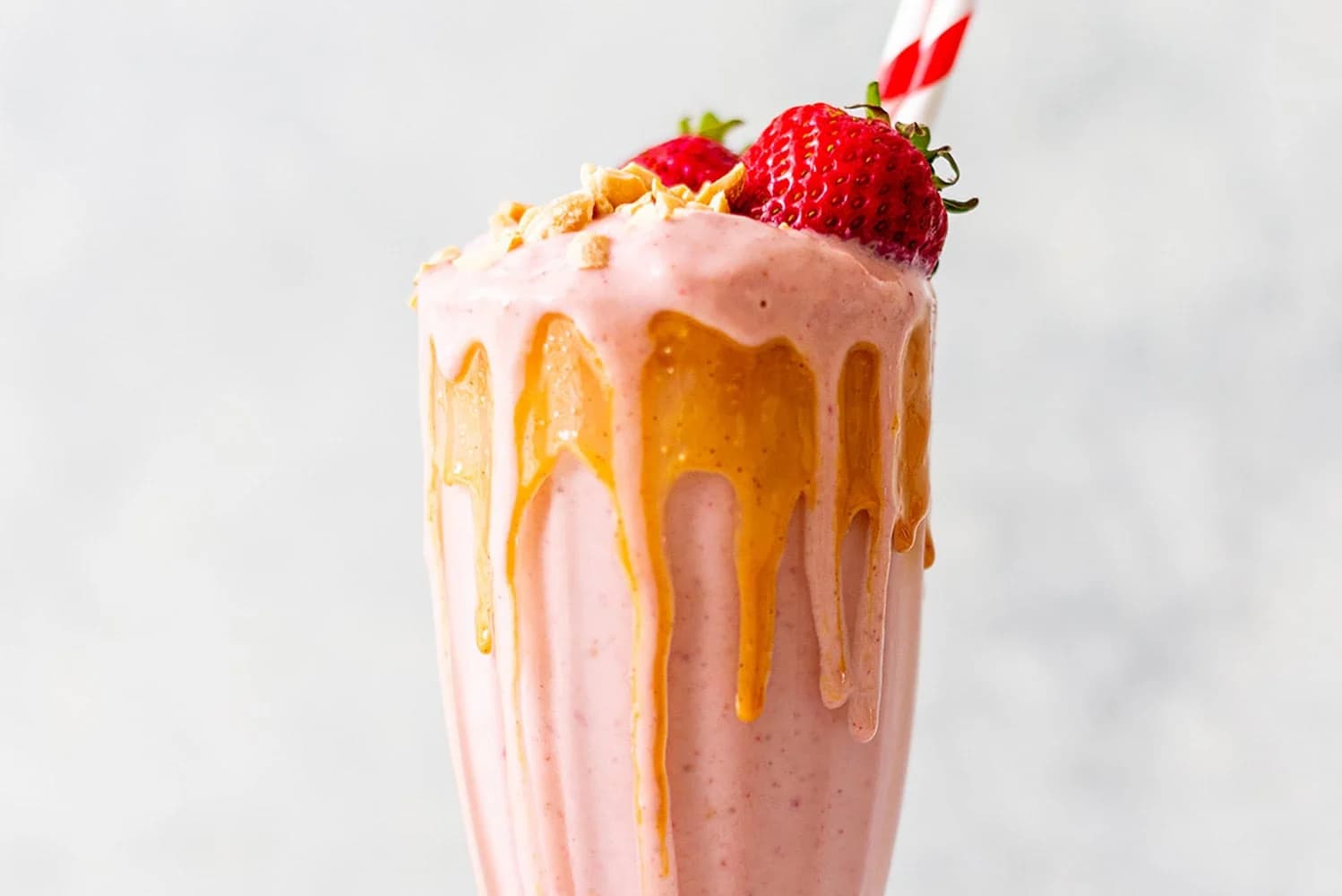 PB&J Protein Smoothie with Frozen Strawberries