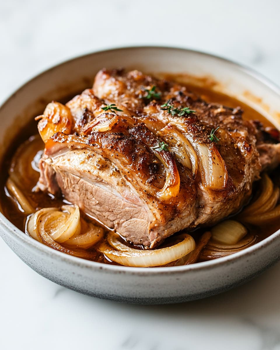 Crockpot Apple Cider Pork Roast with Warm Cinnamon and Nutmeg
