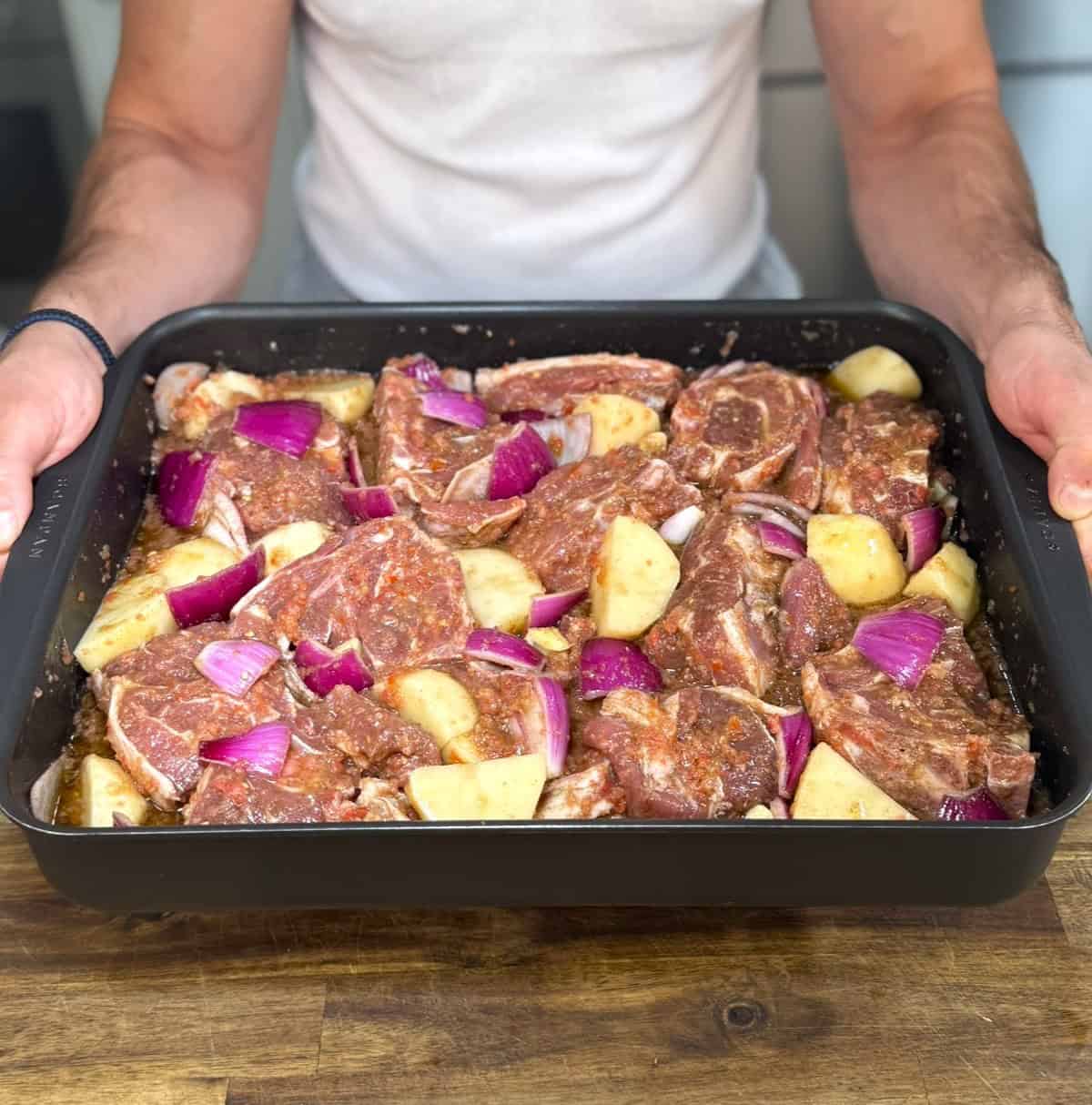Cypriot Lamb Tava With Tender Potatoes and Warm Tomato Spices