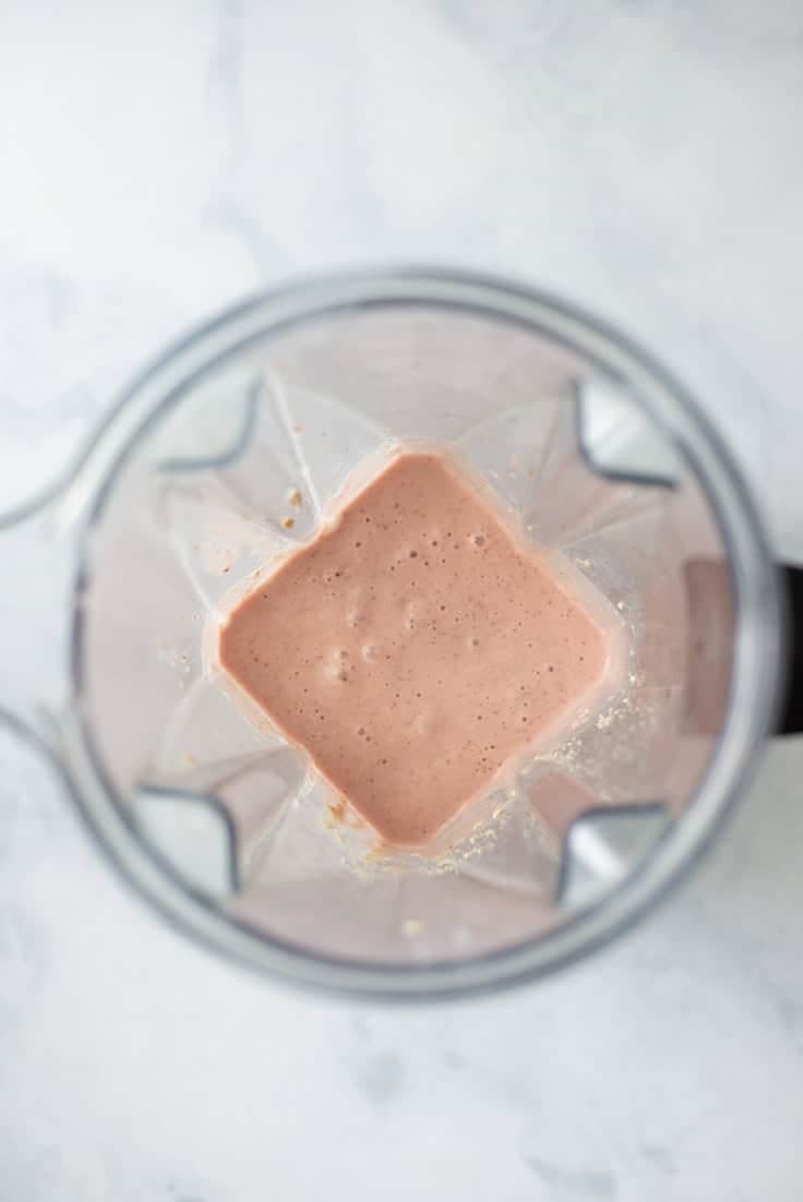 PB&J Protein Smoothie with Frozen Strawberries
