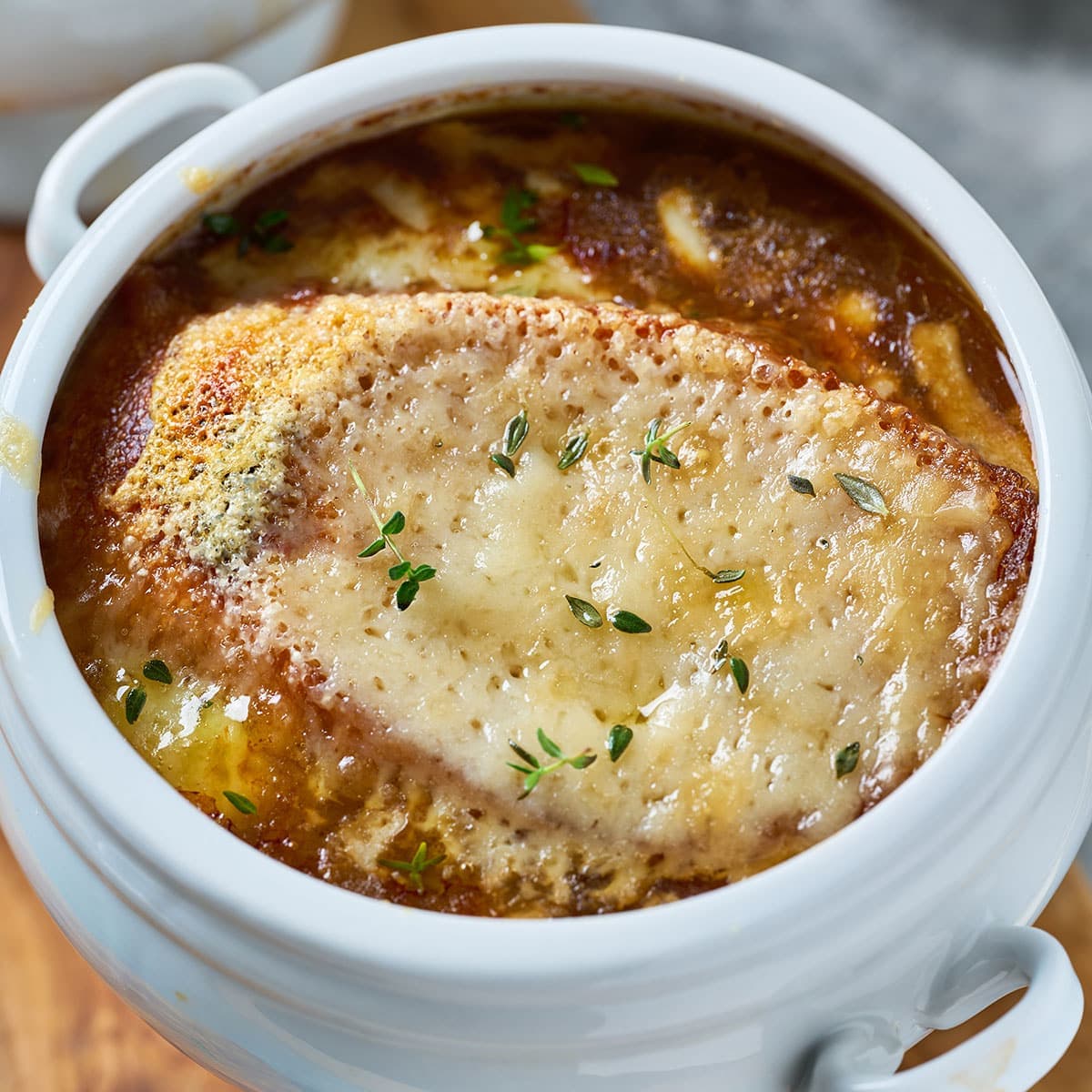 Easy French Onion Soup with Jammy Caramelized Onions and Gruyère