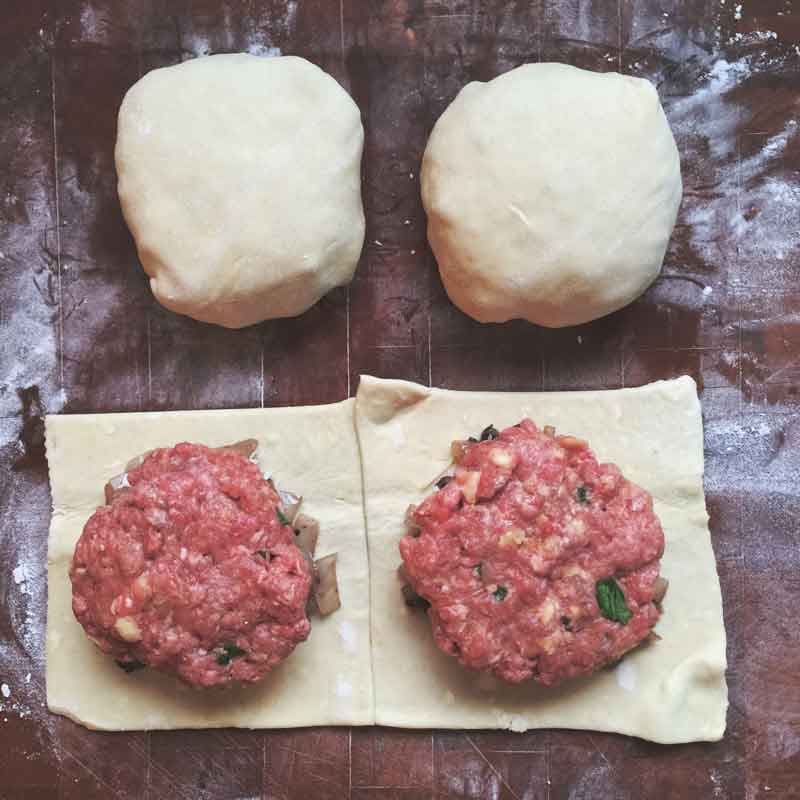 Ground Beef Wellington with Flaky Puff Pastry and Mushroom Filling