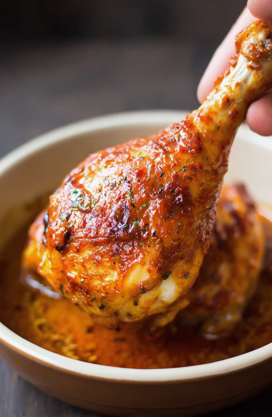 Tender Crockpot Chicken Drumsticks with Savory Garlic Lemon Broth
