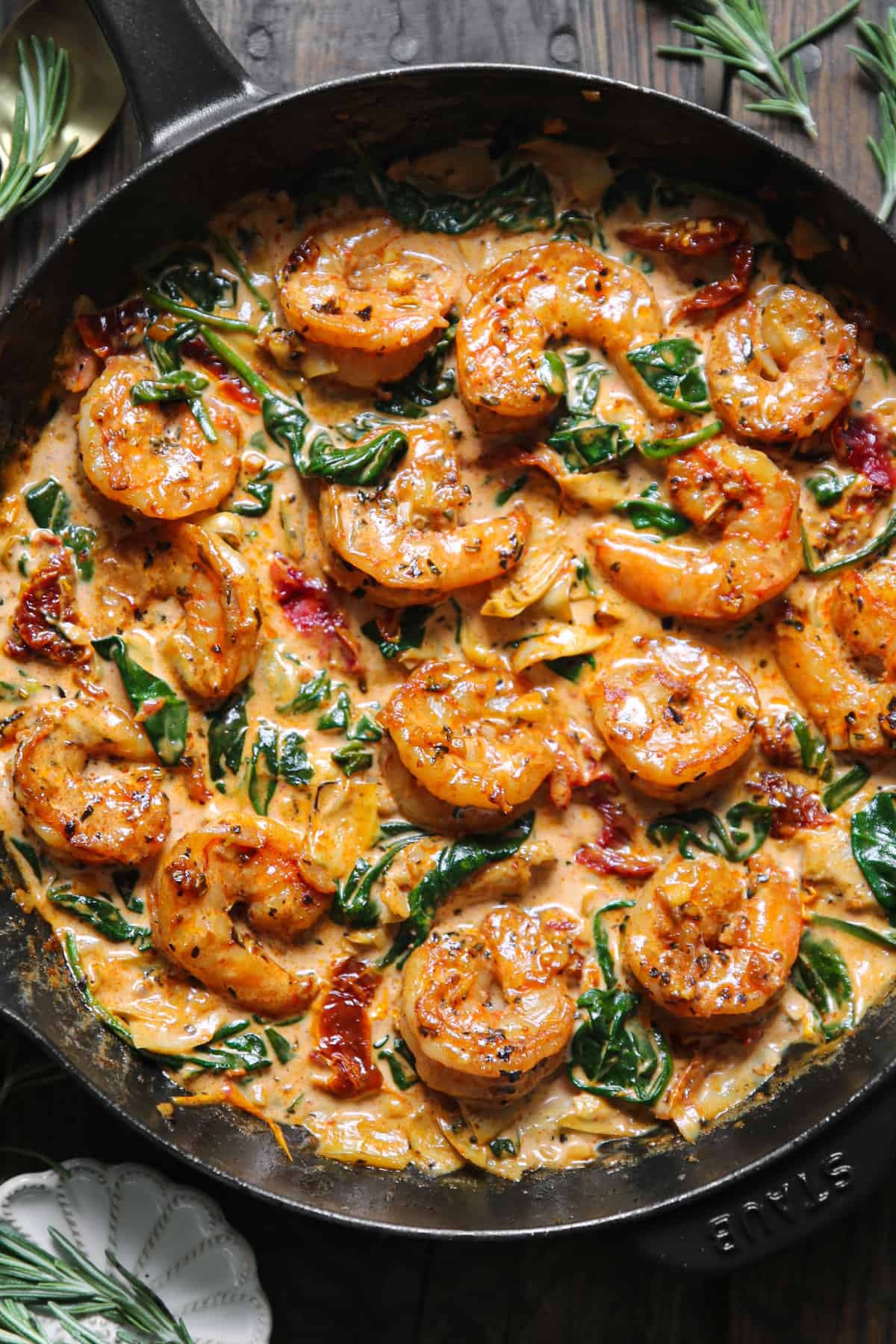 Creamy Tuscan Shrimp with Spinach, Artichokes, and Sun-Dried Tomatoes
