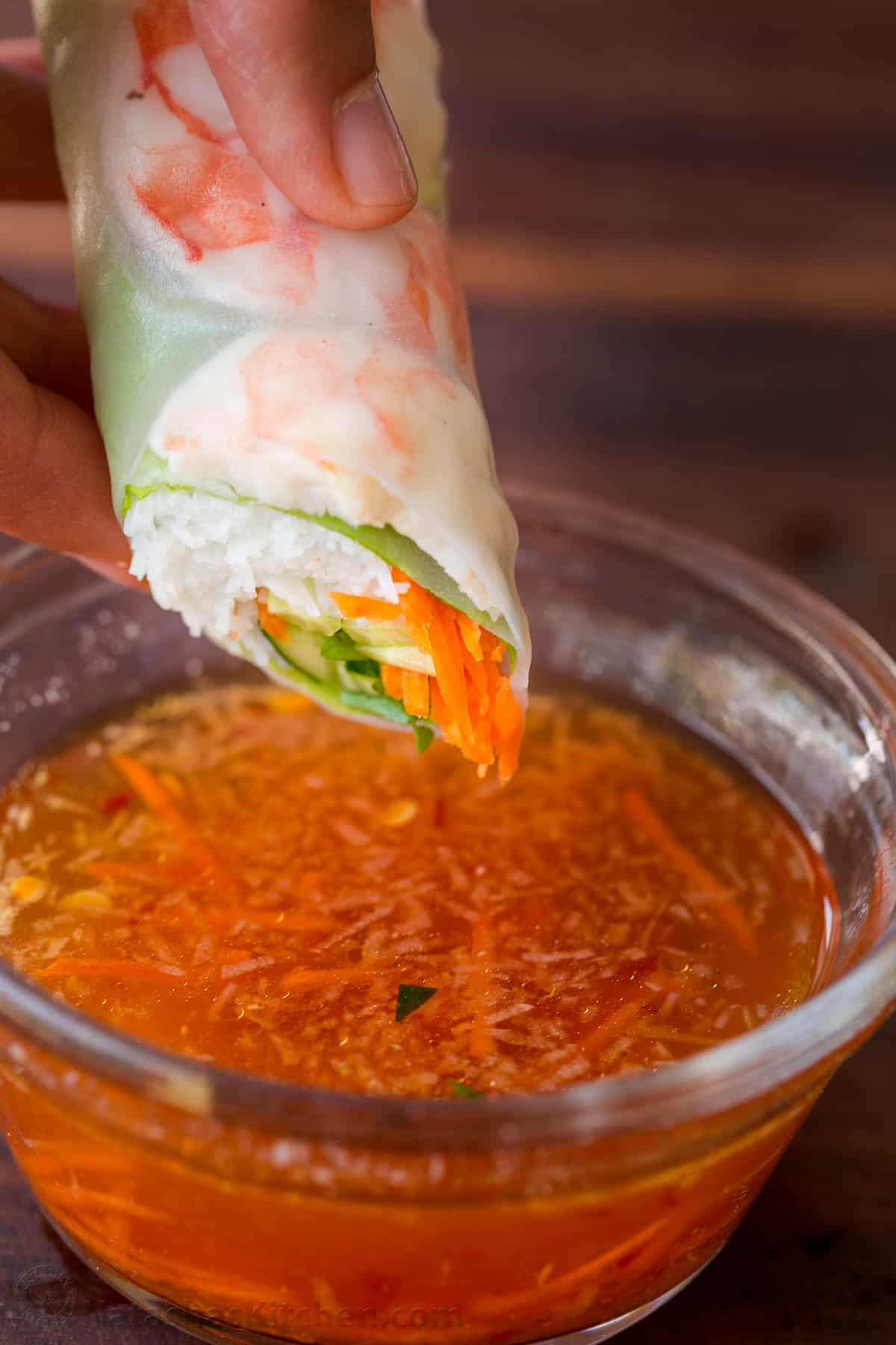 Fresh Spring Rolls with Vietnamese and Peanut Dipping Sauces