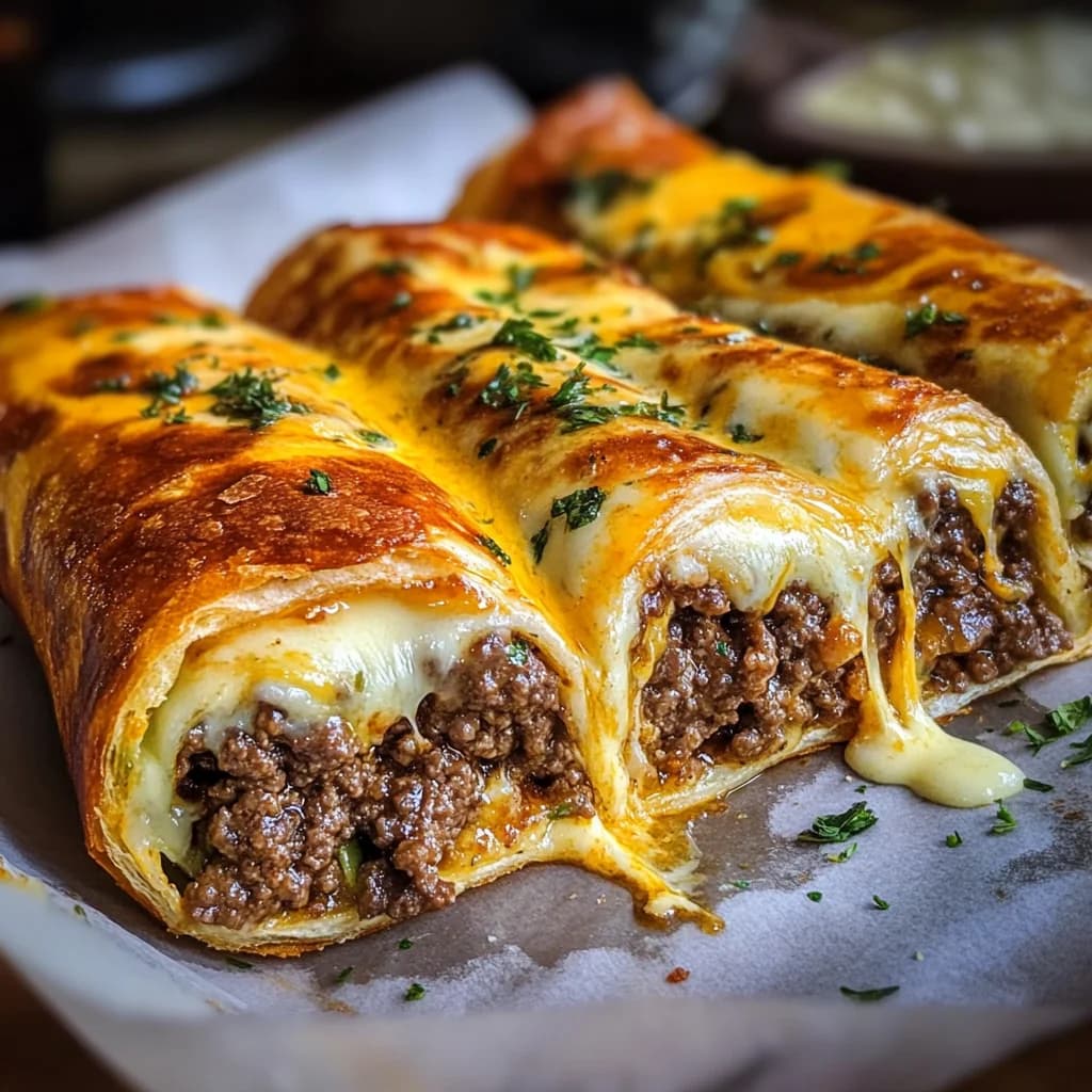 Garlic Butter Beef Cheeseburger Roll-Ups: Quick and Cheesy Comfort Food