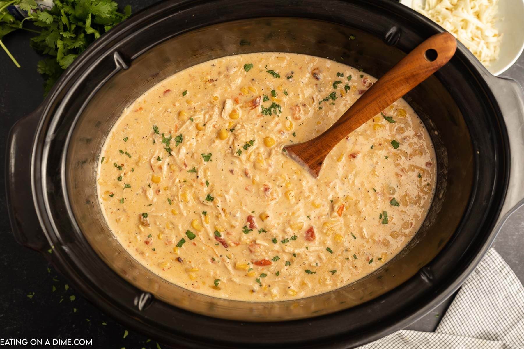 Slow Cooker Mexican Chicken Corn Chowder With Creamy Corn